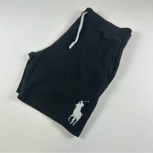 Polo Ralph Lauren Mens SZ XL Big Pony Sweat Shorts Cotton Pique Knit Gym Black
